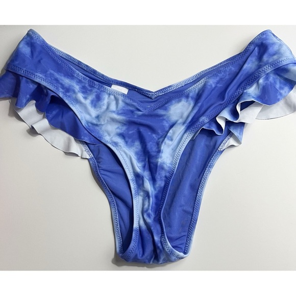 Aerie • NWT Blue Tie-Dye Cheekiest Ruffle Women's Swim Bottom - Picture 3 of 8